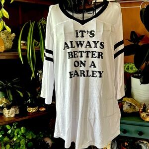 Harley Davidson women’s v neck shirt logo biker 3/4 sleeve stretchy light weight